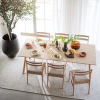 Rowico Home Clapperton ruokapöytä220x95 cm valkopesty tammi